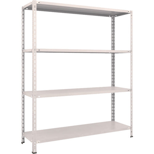 TRUSCO スチールラック 軽量棚 中棚ボルトレス型1500X450X1800 4段 ネオグレー