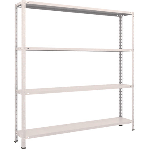 TRUSCO スチールラック 軽量棚 中棚ボルトレス型1800X300X1800 4段 ネオグレー