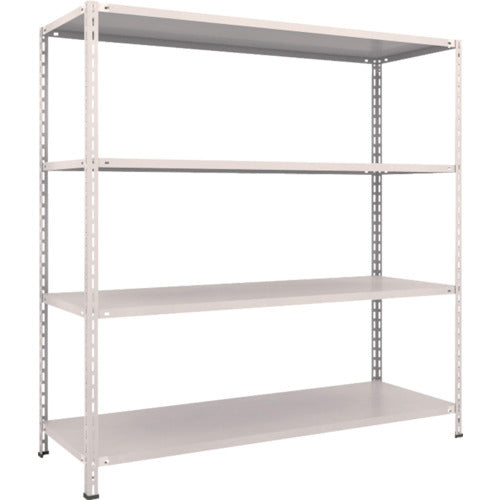 TRUSCO スチールラック 軽量棚 中棚ボルトレス型1800X600X1800 4段 ネオグレー