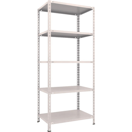 TRUSCO スチールラック 軽量棚 中棚ボルトレス型 875X600X2100 5段 ネオグレー