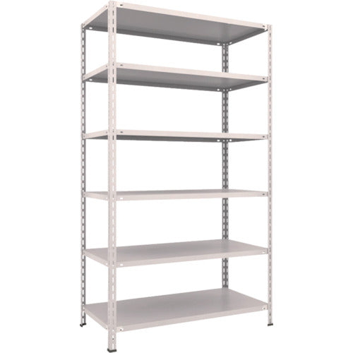 TRUSCO スチールラック 軽量棚 中棚ボルトレス型1200X600X2100 6段 ネオグレー