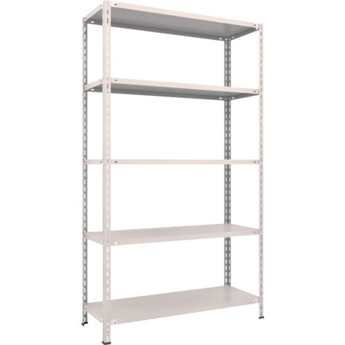 TRUSCO スチールラック 軽量棚 中棚ボルトレス型1200X450X2100 5段 ネオグレー