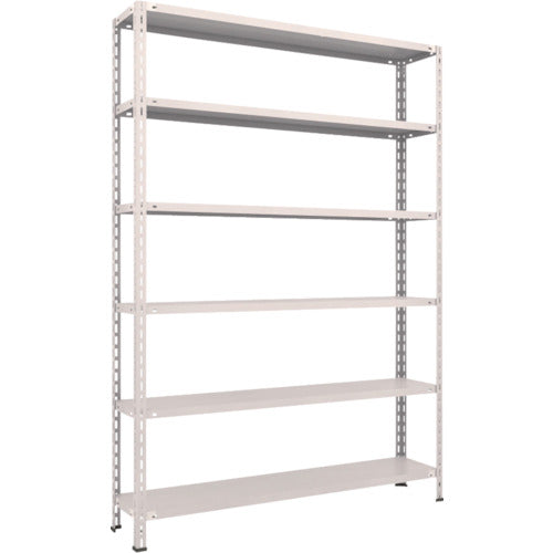 TRUSCO スチールラック 軽量棚 中棚ボルトレス型1500X300X2100 6段 ネオグレー