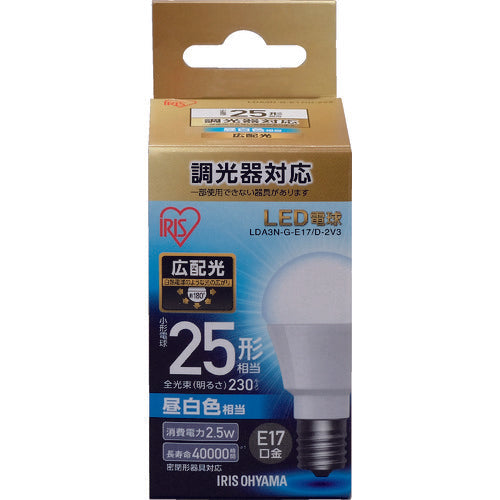 IRIS 567981 LED電球 E17広配光タイプ 調光器対応 25形相当 昼白色