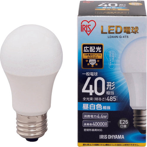 IRIS 567945 LED電球 E26広配光タイプ 40形相当 昼白色 485lm