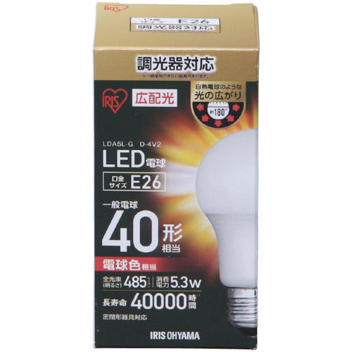 IRIS 567335 LED電球広配光 調光 電球色40形相当(485lm)