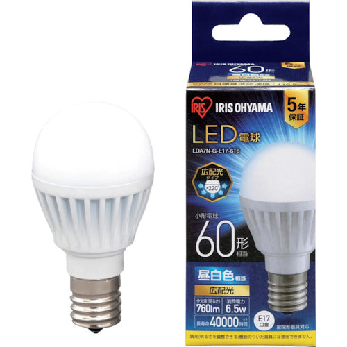 IRIS 521566 LED電球 E17広配光タイプ 60形相当 昼白色 760lm