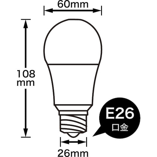 YAZAWA 一般電球形LED 60W相当 昼白色