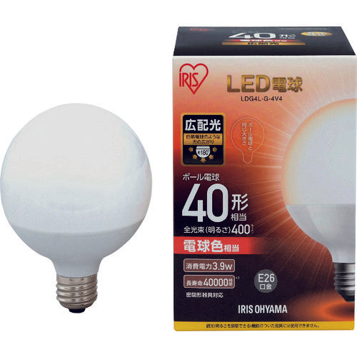 IRIS 567958 LED電球 ボール電球タイプ 40形相当 電球色 400lm