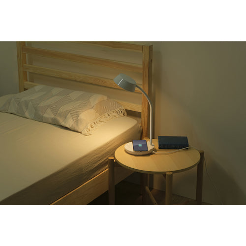 IRIS 537198 LEDデスクライトQi充電シリーズ 平置きタイプ 調光・調色 ホワイト