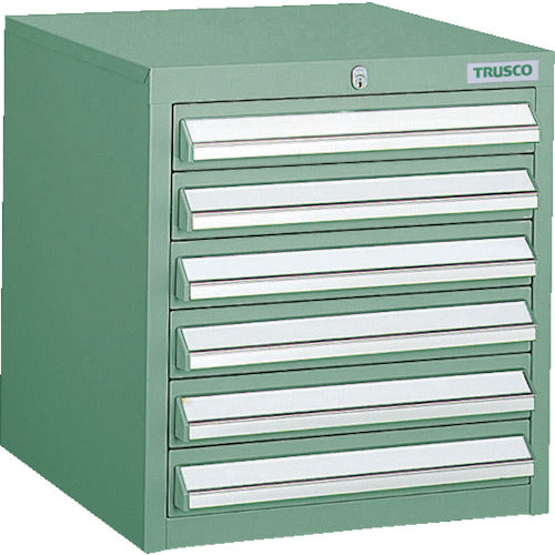 TRUSCO LVR型キャビネット 392X412XH420 引出6段 緑