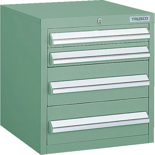 TRUSCO LVR型キャビネット 392X412XH420 引出4段 緑