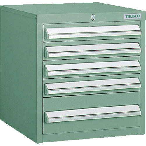 TRUSCO LVR型キャビネット 392X412XH420 引出5段 緑