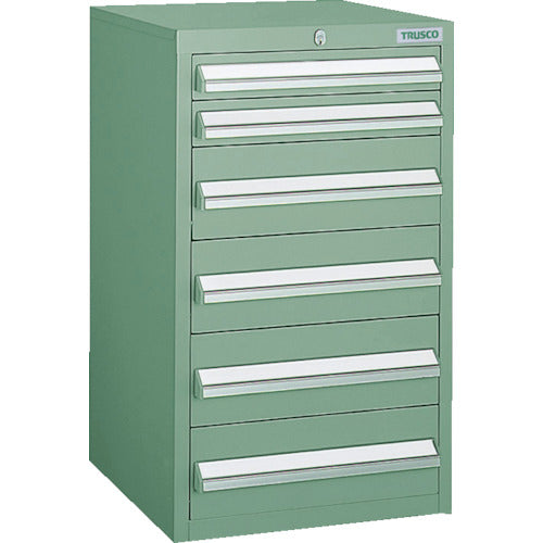 TRUSCO LVR型キャビネット 392X412XH660 引出6段 緑