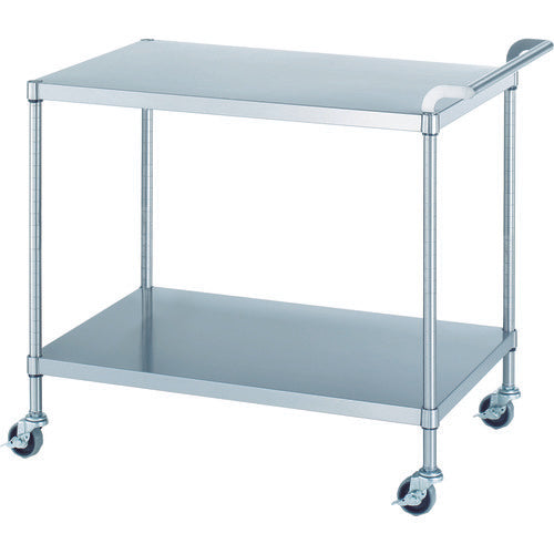 シンコー ステンレスワゴン(SUS430) 天地2段タイプ φ75ウレタン車 750×450×800