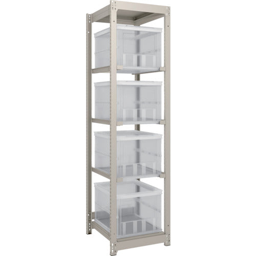 TRUSCO スチールラック M1.5型 オリコン保管タイプ H1800XW430XD595 TSK−О50B透明X4個付