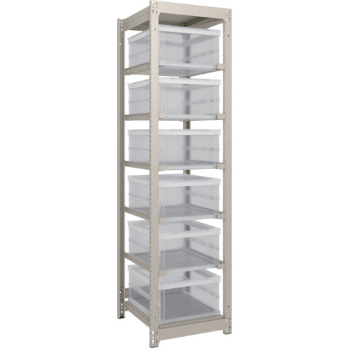 TRUSCO スチールラック M1.5型 オリコン保管タイプ H1800XW430XD595 TSK−О30B透明X6個付