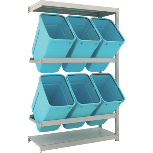 TRUSCO スチールラック ゴミ箱ラック M1.5型 H1800XW1160XD445 2段 RBK−70 6個付 連結