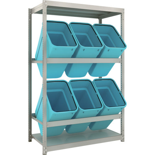 TRUSCO スチールラック ゴミ箱ラック M1.5型 H1800XW1160XD595 2段 RBK−70 6個付