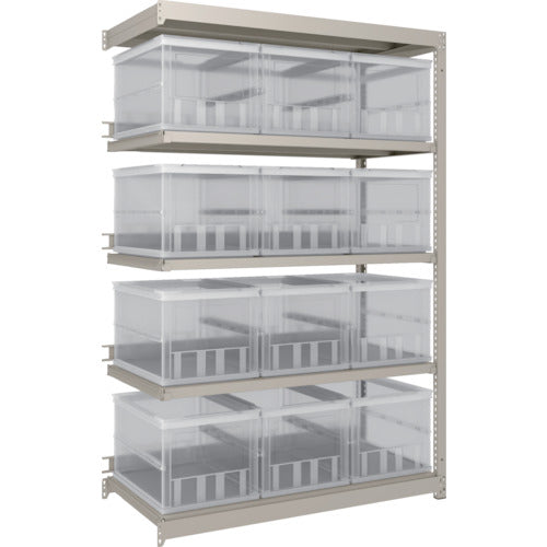 TRUSCO スチールラック M1.5型 オリコン保管タイプ H1800XW1160XD595 50LX12 TSK−О50B透明X12個付 連結