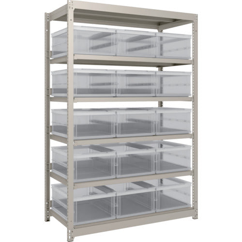 TRUSCO スチールラック M1.5型 オリコン保管タイプ H1800XW1160XD595 TSK−О30B透明X15個付