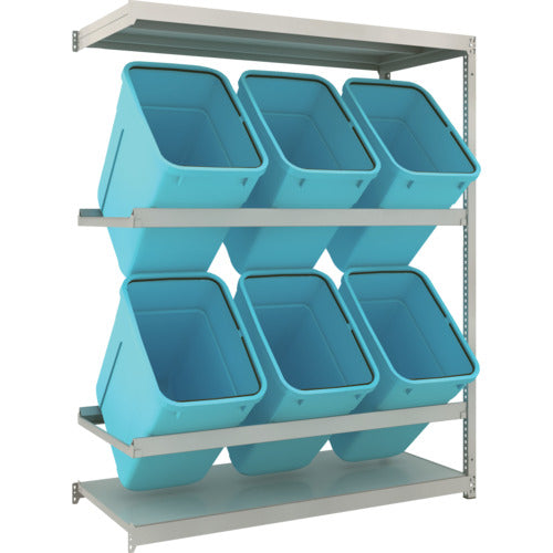 TRUSCO スチールラック ゴミ箱ラック M1.5型 H1800XW1460XD595 2段 RBK−90 6個付 連結