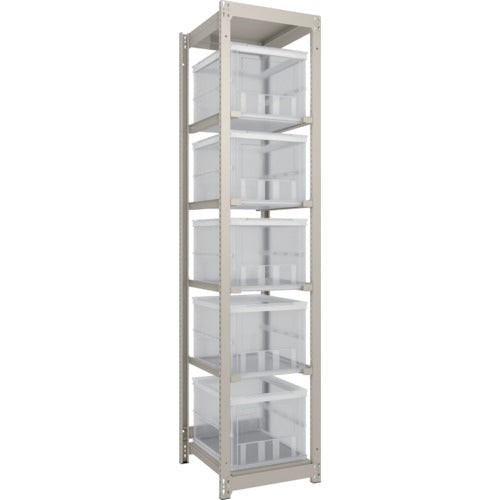 TRUSCO スチールラック M1.5型軽中量棚 オリコン保管タイプ H2100XW430XD595 TSK−О50B透明X5個付