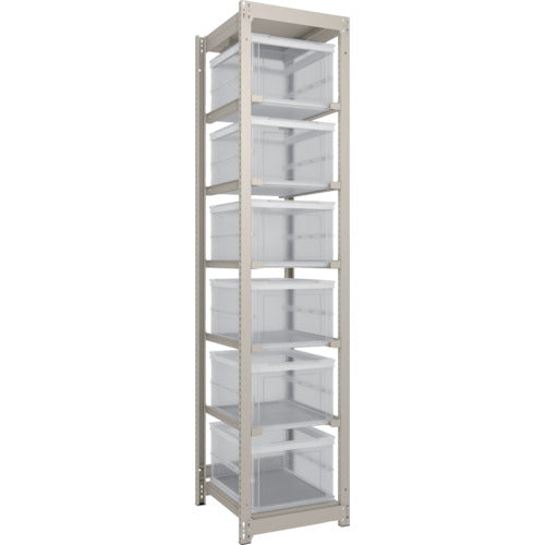 TRUSCO スチールラック M1.5型軽中量棚 オリコン保管タイプ H2100XW430XD595 TSK−О40B透明X6個付