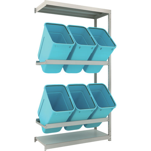 TRUSCO スチールラック ゴミ箱ラック M1.5型 H2100XW1160XD445 2段 RBK−70 6個付 連結