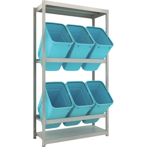 TRUSCO スチールラック ゴミ箱ラック M1.5型 H2100XW1160XD445 2段 RBK−70 6個付