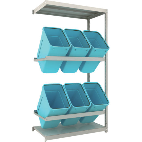 TRUSCO スチールラック ゴミ箱ラック M1.5型 H2100XW1160XD595 2段 RBK−70 6個付 連結