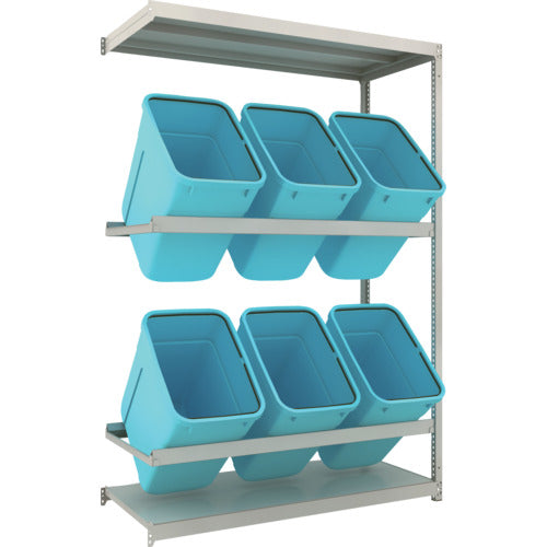 TRUSCO スチールラック ゴミ箱ラック M1.5型 H2100XW1460XD595 2段 RBK−90 6個付 連結