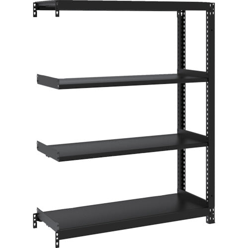 TRUSCO スチールラック M1型ボルトレス軽量棚900X320XH1200 4段 連結 サテンブラック