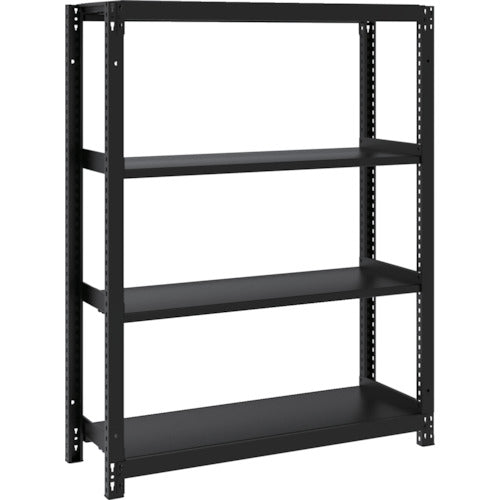 TRUSCO スチールラック M1型ボルトレス軽量棚900X320XH1200 4段 サテンブラック