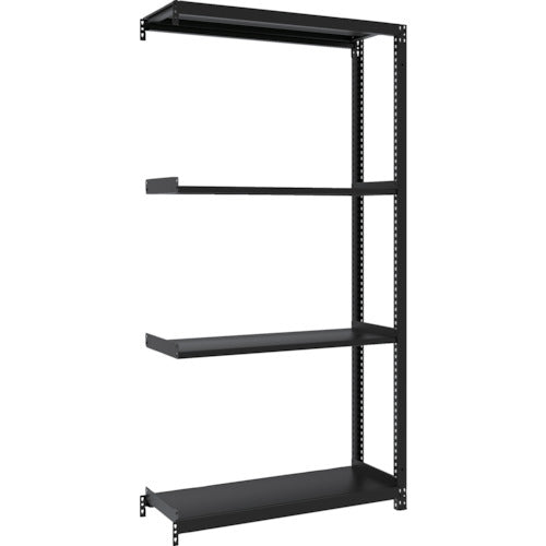 TRUSCO スチールラック M1型ボルトレス軽量棚900X320XH1800 4段 連結 サテンブラック