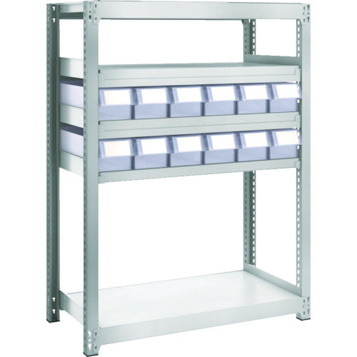 TRUSCO スチールラック M2型軽中量棚 H1200 樹脂透明引出付 小X12