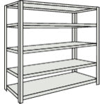 TRUSCO スチールラック M2型軽中量棚 1160X300XH1500 5段 単体 ネオグレー