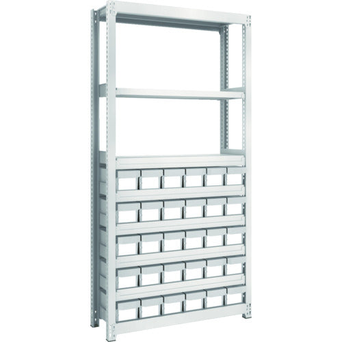 TRUSCO スチールラック M2型軽中量棚 H1800 樹脂NG引出付 小X30