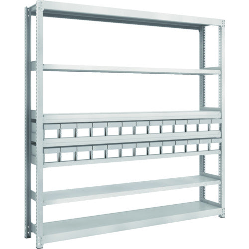 TRUSCO スチールラック M2型軽中量棚 H1800 樹脂NG引出付 小X26