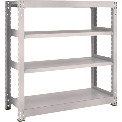 TRUSCO スチールラック M3型中量棚 1200×471×H1200 4段 単体 ネオグレー