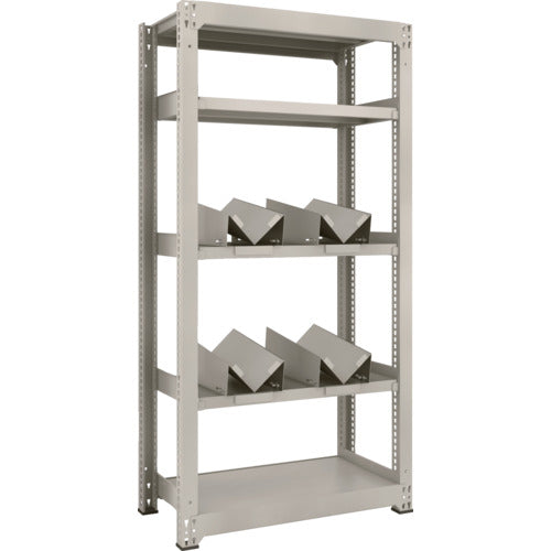 TRUSCO 一斗缶ラック スチールラック M3型中量棚 W900×D471×H1800 5段 単体 缶受×4付