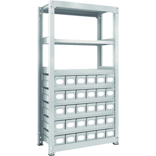 TRUSCO スチールラック M3型中量棚 H1800 スチール引出付 小X30