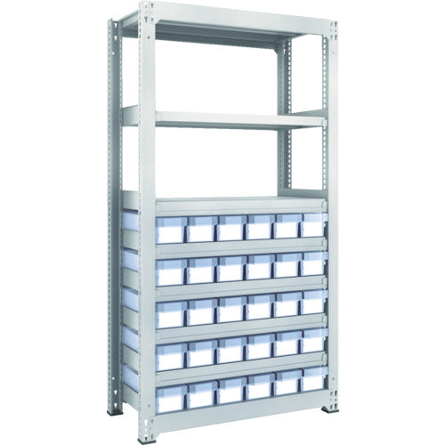 TRUSCO スチールラック M3型中量棚 H1800 樹脂透明引出付 小X30