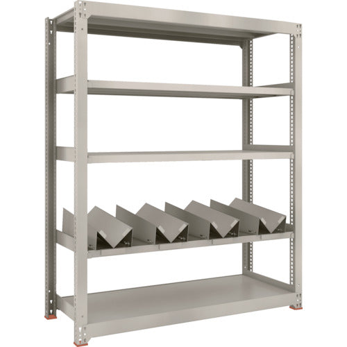 TRUSCO 一斗缶ラック スチールラック M3型中量棚 W1500×D571×H1800 5段 単体 缶受×4付