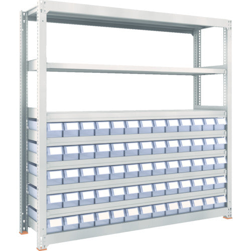 TRUSCO スチールラック M3型中量棚 H1800 樹脂透明引出付 小X65