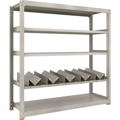 TRUSCO 一斗缶ラック スチールラック M3型中量棚 W1800×D571×H1800 5段 単体 缶受×5付