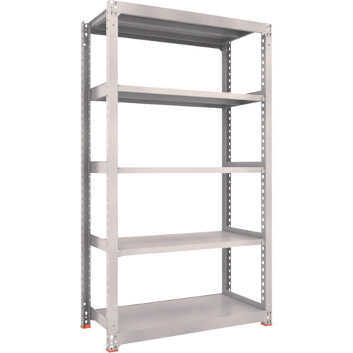 TRUSCO スチールラック M3型中量棚 1200X571XH2100 5段 単体 免震樹脂ベース付 ネオグレー