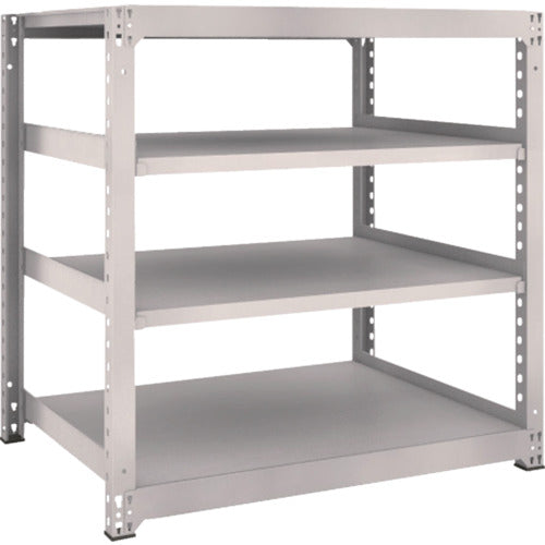 TRUSCO スチールラック M5型中量棚 1200×921×H1200 4段 単体 ネオグレー