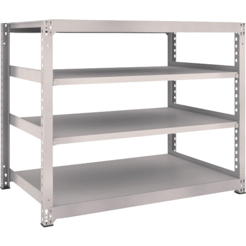 TRUSCO スチールラック M5型中量棚 1500×921×H1200 4段 単体 ネオグレー