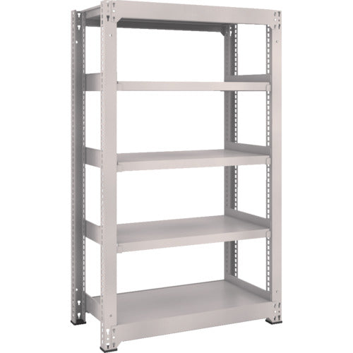 TRUSCO スチールラック M5型中量棚 900×471×H1500 5段 単体 ネオグレー